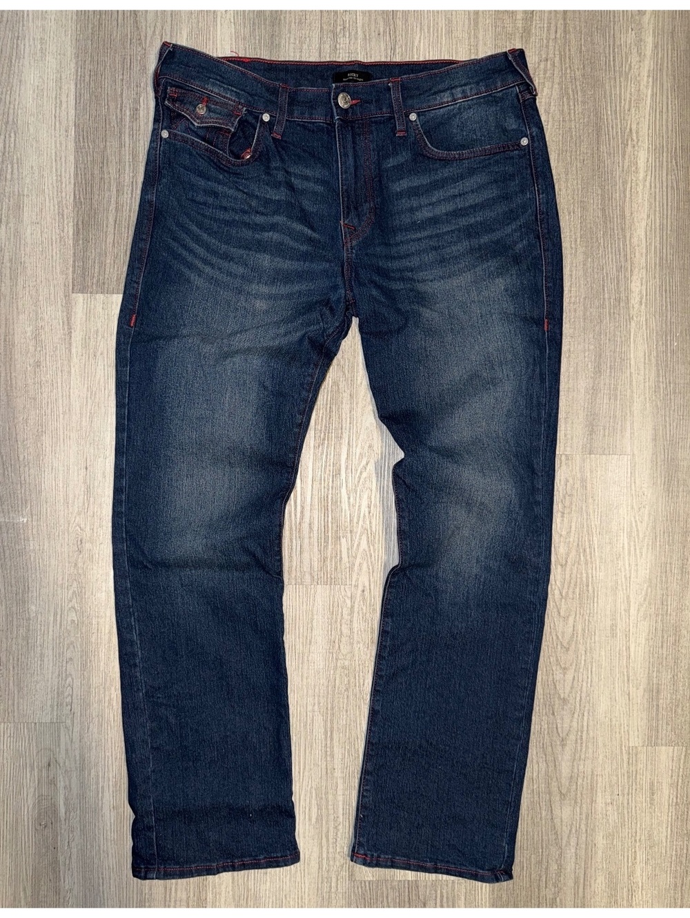True Religion Ricky Relaxed Straight Jeans in Dark Blue, 36W